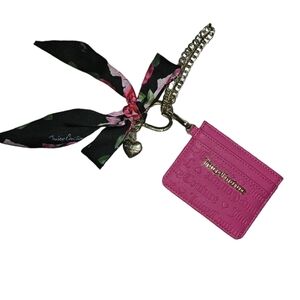 Juicy Couture Card Holder W/ Ribbon & Keychain